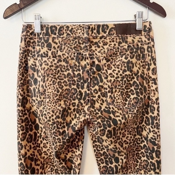 Parker Smith Brown Leopard Print Skinny Leg Jeans Designer Stretch Size 27 - Picture 5 of 9